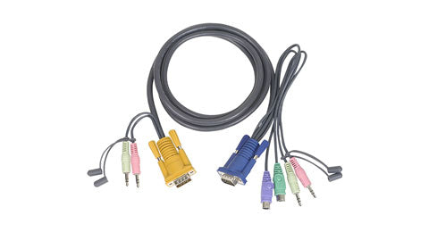 G2L5302P - iogear KEYBOARD / VIDEO / MOUSE / AUDIO CABLE - DB-15, MINI-PHONE 3.5 MM - 6 PIN PS/2,