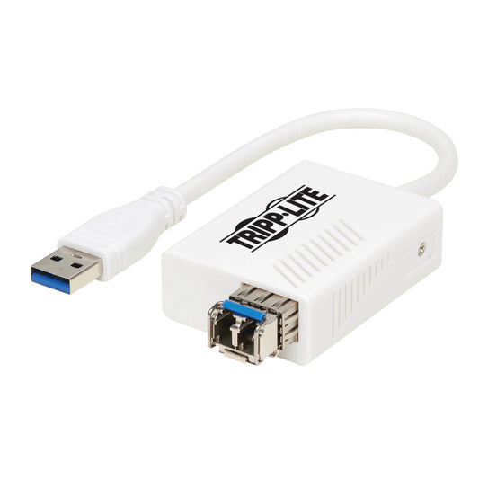 USB 3.0 MULTIMODE FIBER OPTIC TRANSCEIVER ETHERNET ADAPTER, 10/100/1000 MBPS, 13