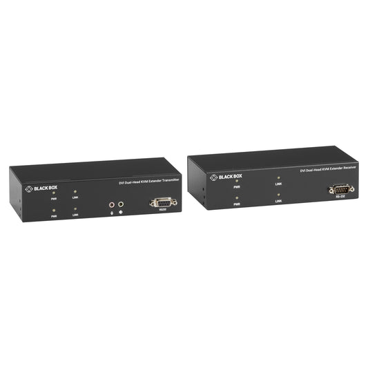 KVM EXTENDER KIT OVER FIBER - DUAL-MONITOR, DVI-I, USB 2.0, AUDIO, SERIAL, LOCAL