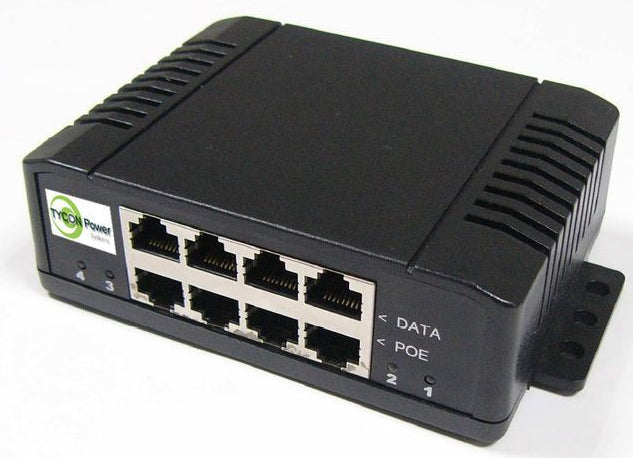 TP-MS4X4 - Tycon Systems 4 PORT GIGABIT INJECTOR W/ ADJ POE V