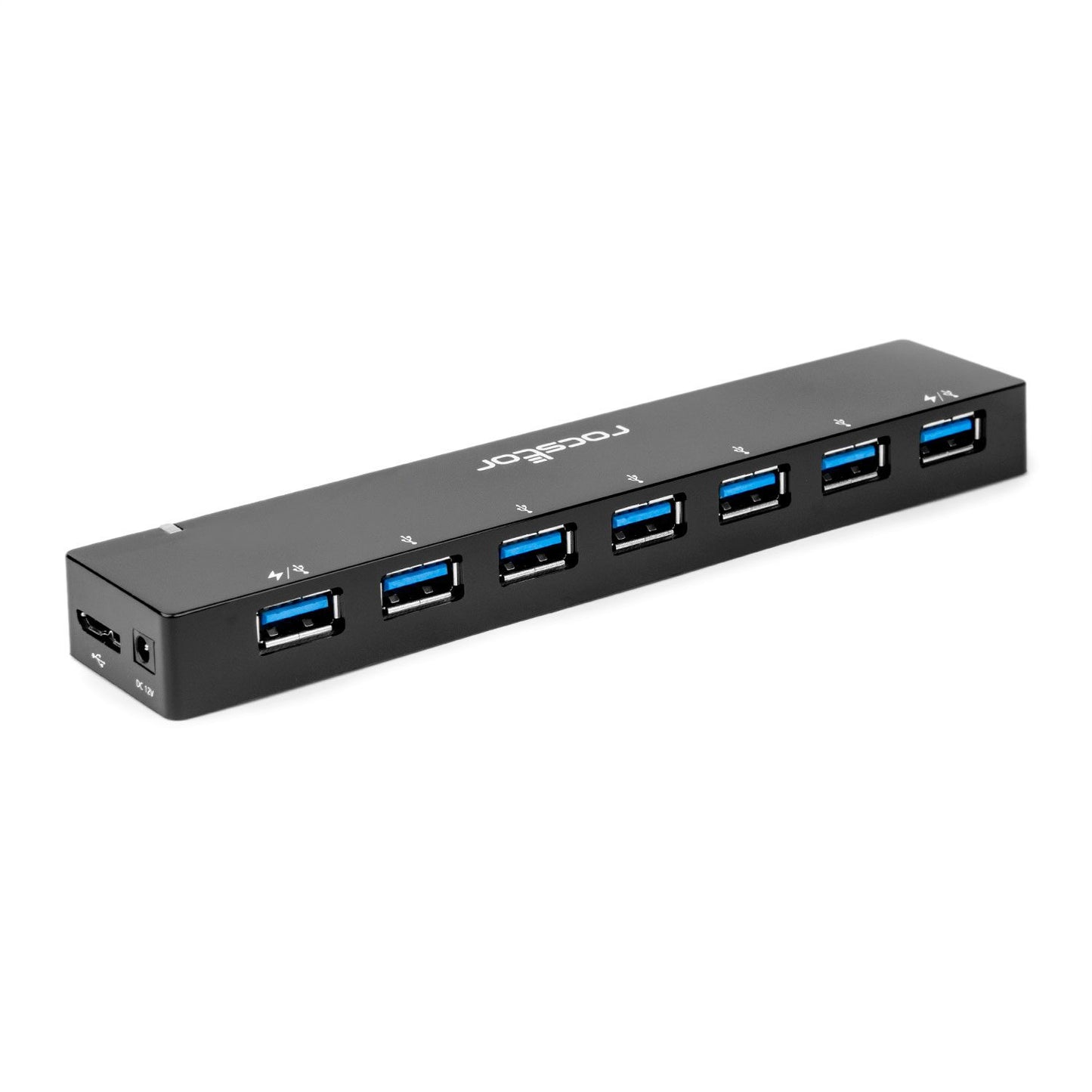 Y10P003-B1 - Rocstor USB 3.0 7-PORT HUB WITH 2 CHARGING PORTS - 7 USB 3.0 PORTS TWO USB PORTS SUPPORT