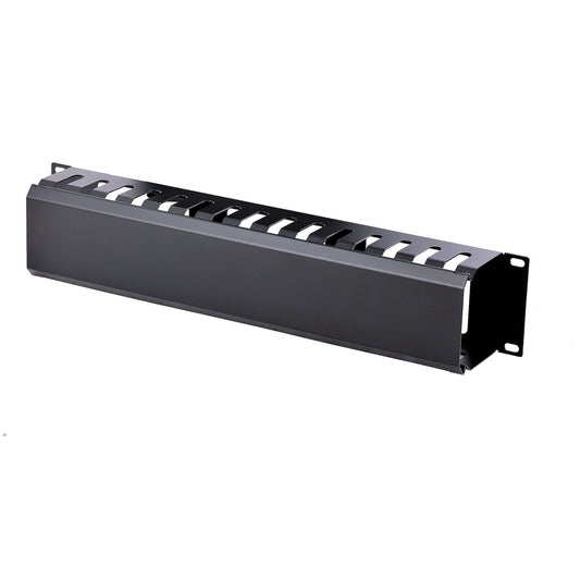 2U HORIZONTAL FINGER DUCT RACK CABLE MANAGEMENT PANEL WITH COVER - SERVER RACK C
