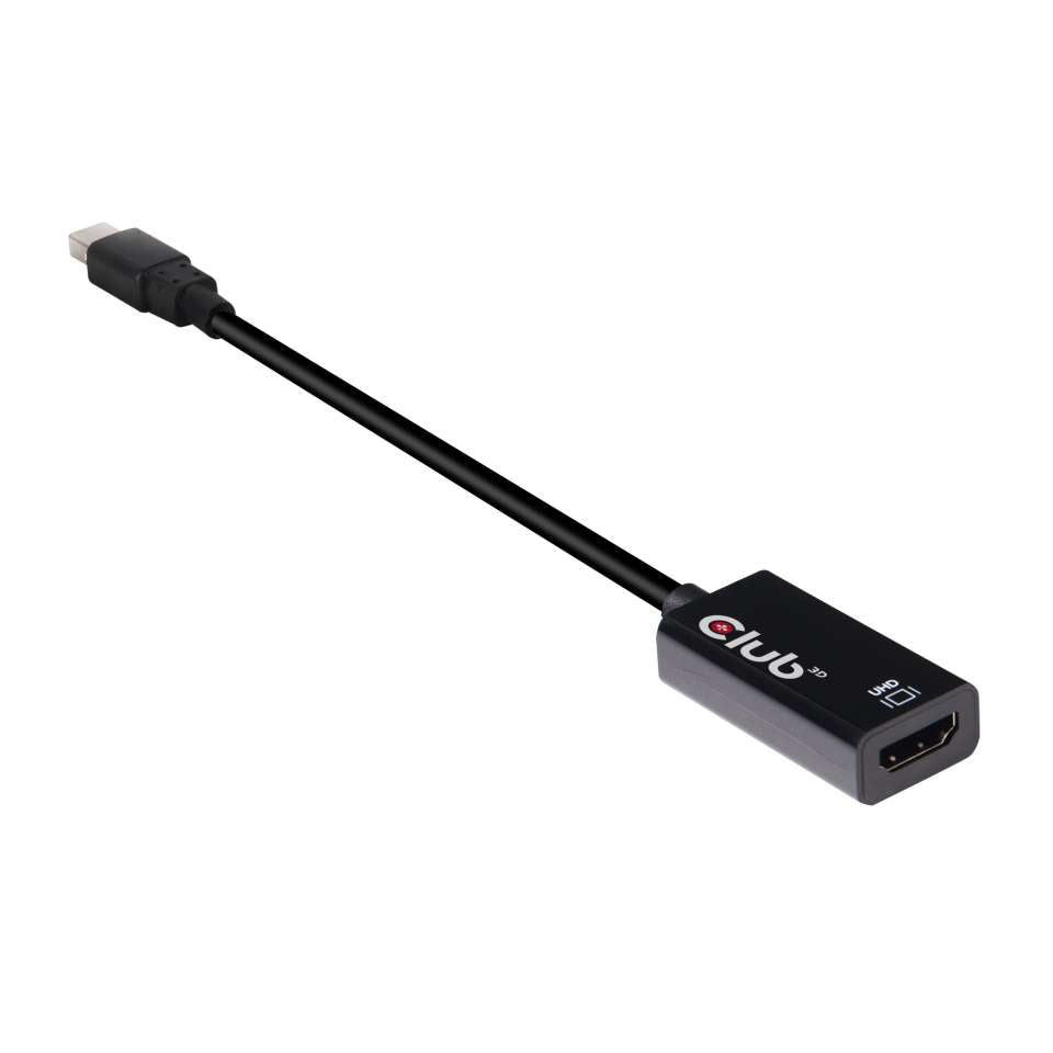 CAC-1180 - CLUB3D MINI DISPLAY PORT 1.4 MALE TO HDMI 2.0 FEMALE 4K 60HZ UHD/ 3D ACTIVE ADAPTER - H