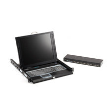 17" LCD CONSOLE DRAWER WITH 8-PORT VGA, USB KVM SWITCH, GSA, TAA