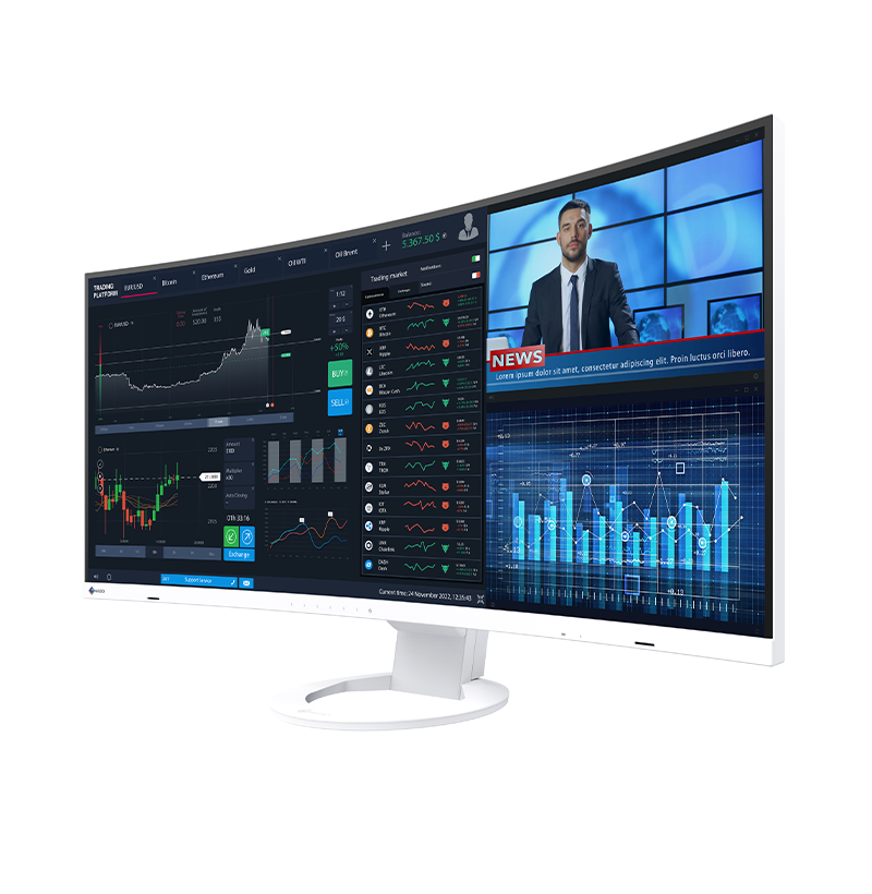 EV3895-WT - EIZO FlexScan 37.5" UWQHD+ Curved USB-C Monitor White