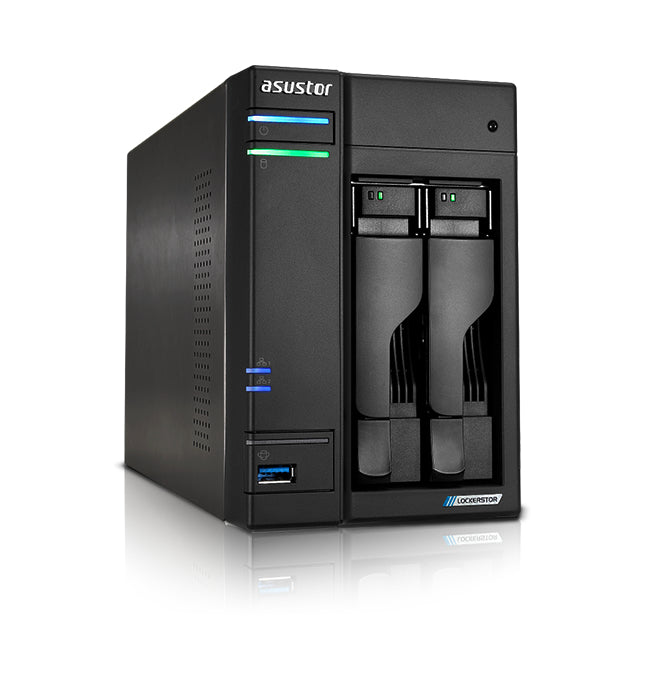 AS6702T - Asustor 2-BAY NAS INTEL JASPER LAKE QUAD-CORE 4GB DDR4 SODIMM M.2 NVME SLOTS X 4 2.5