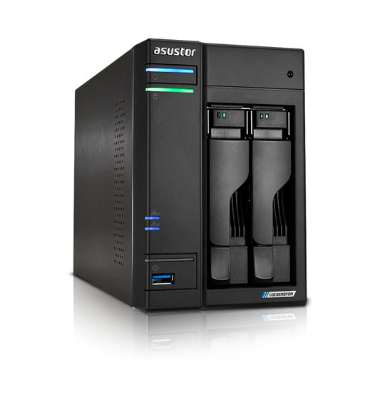AS6702T - Asustor 2-BAY NAS INTEL JASPER LAKE QUAD-CORE 4GB DDR4 SODIMM M.2 NVME SLOTS X 4 2.5