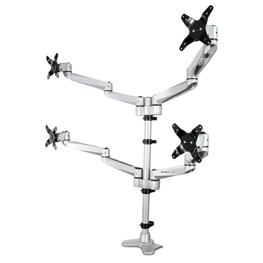 VESA 75X75/100X100MM DESK MOUNT QUAD MONITOR ARM 2X2 SUPPORTS 4 DISPLAYS UP TO 3