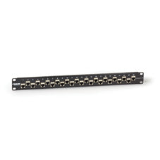 CAT6A STAGGERED FEED-THROUGH PATCH PANEL - 1U, SHIELDED, 24-PORT, GSA, TAA