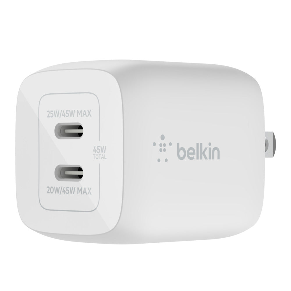 45W DUAL USB-C GAN WALL CHARGER WITH PPS, WH