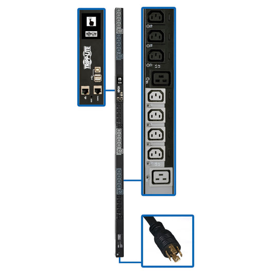 Tripp Lite PDU3EVS6L2120 power distribution unit (PDU) 30 AC outlet(s) 0U Black, White