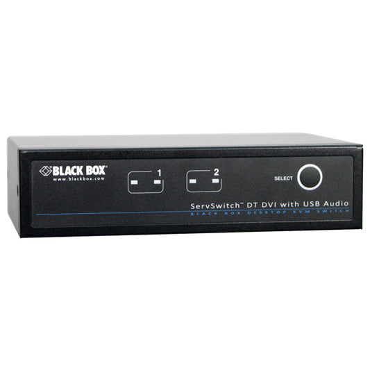 DVI-D SINGLE-HEAD DESKTOP KVM SWITCH - BIDIRECTIONAL USB, AUDIO, 2-PORT, GSA, TA