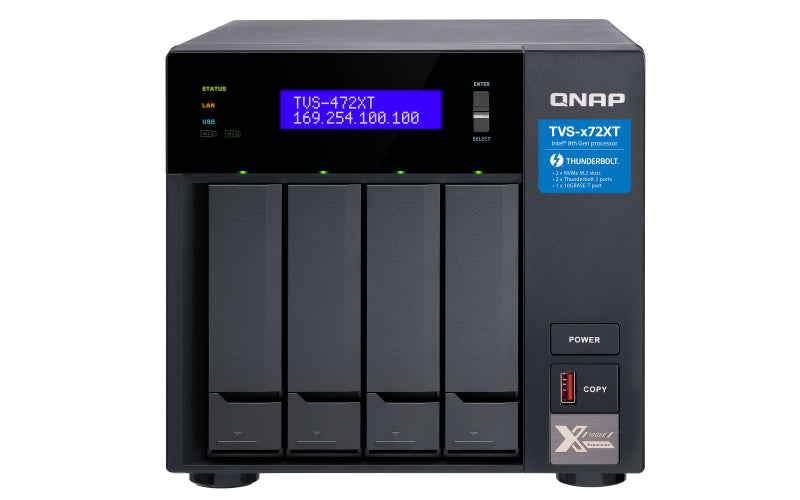 QNAP ULTRA-HIGH SPEED 4 BAY THUNDERBOLT 3 NAS.INTEL CORE I3-8100T 4-CORE 3.1 GHZ