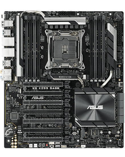 WS X299 SAGE,SOCKET 2066 CORE X-SERIES,INTEL X299,8 X DIMM, MAX. 128GB, DDR4(6-C