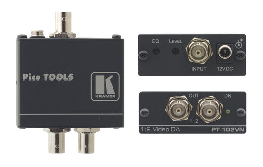 90-102090 - Kramer Electronics THE PT-102VN IS A DISTRIBUTION AMPLIFIER FOR COMPOSITE VIDEO OR SDI SIGNALS. IT