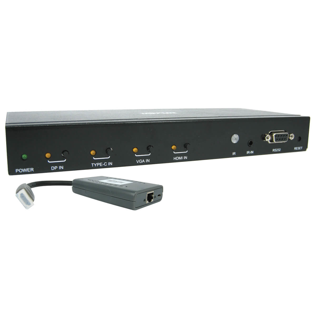 4-PORT OVER CAT6 PRESENTATION SWITCH/EXTENDER KIT - 4K 60 HZ HDMI, DP & USB-C, V