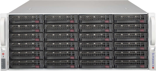 Supermicro SuperChassis SC846BE1C-R1K28B disk array Rack (4U) Black, Stainless steel