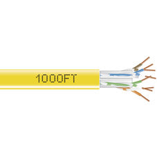 CAT6 550-MHZ SOLID ETHERNET BULK CABLE - UNSHIELDED (UTP), CMR PVC, YELLOW, 1000