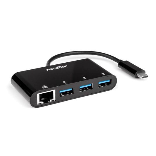 Y10A251-B1 - Rocstor 3 PORT USB C HUB WITH GBE RJ45