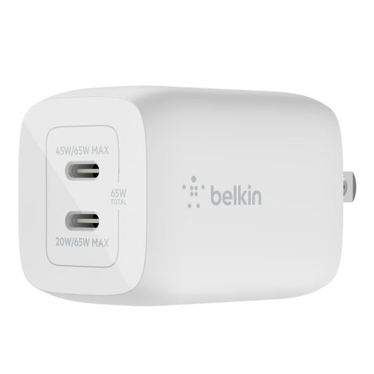 65W DUAL USB-C GAN WALL CHARGER WITH PPS, WH