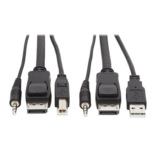 DISPLAYPORT KVM CABLE KIT, 3 IN 1 - 4K DISPLAYPORT, USB, 3.5 MM AUDIO (3XM/3XM),