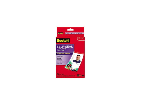 LS852G - Scotch Self-Sealing Laminating Pouches 12.5 mil 2 15/16 x 4 1/16