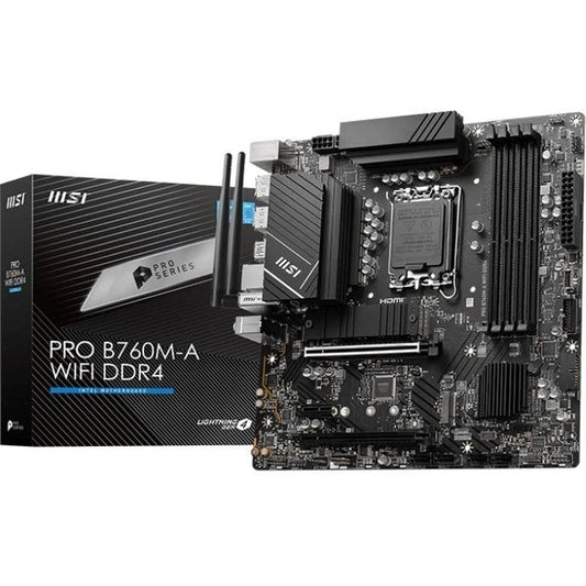 B760M-A - MSI Pro WIFI LGA-1700 DDR4 mATX Gaming Desktop Motherboard