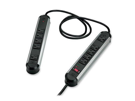 99082OUTLETS10 - Fellowes 99082 6.0 Feet 10 Outlets 1250 Joules Metal Split Surge Protector