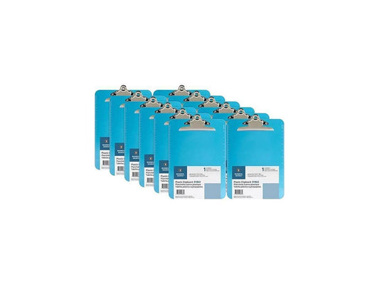 01863BX - Business Source Spring Clip Clipboard Ruler Blue 12 Clipboards