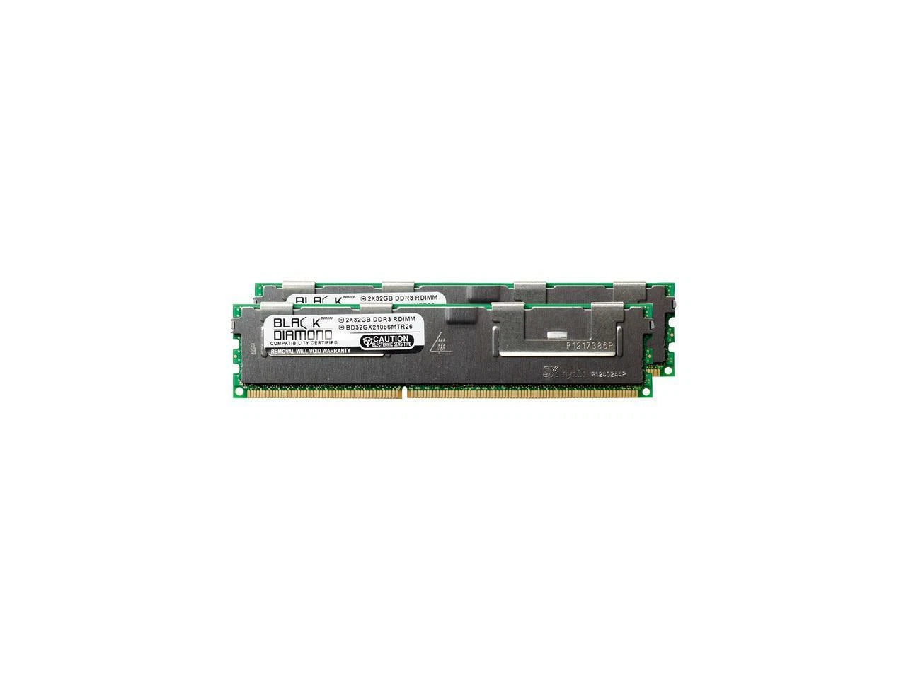 BD32GX21066MTR26 - Black Diamond Memory 64GB 2 x 32GB 240-Pin DDR3 SDRAM ECC Registered DDR3