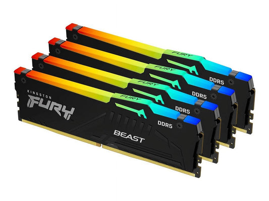 274358 - Kingston 128GB 4x32GB DDR5 5200MT/s CL40 FURY Beast Black RGB XMP
