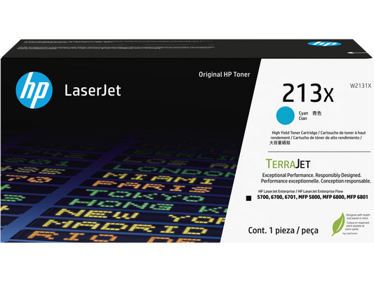 W2131X - HP 213X TerraJet High Yield LaserJet Toner Cartridge Cyan