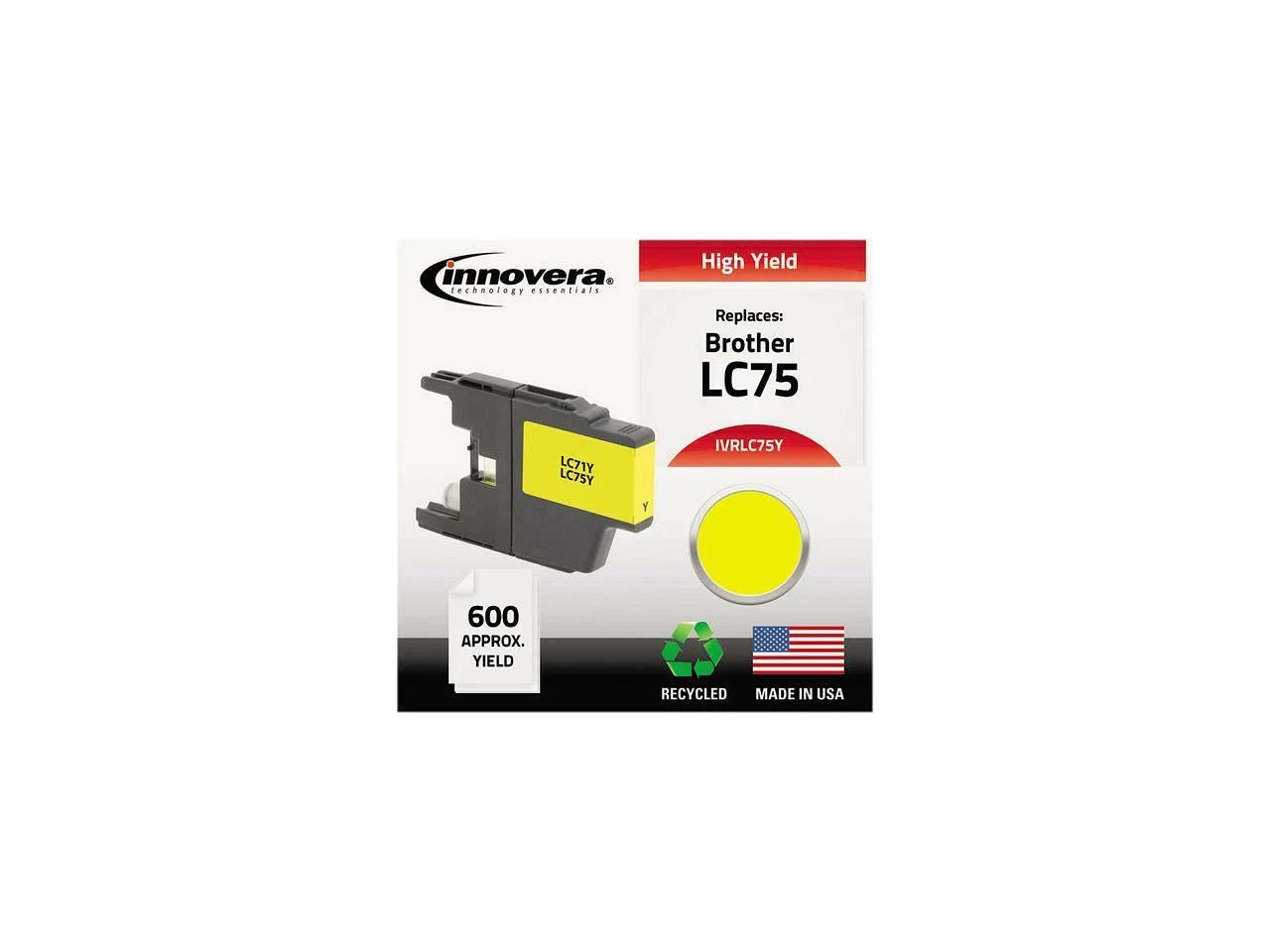 IVRLC75Y - Innovera Yellow Ink Cartridge