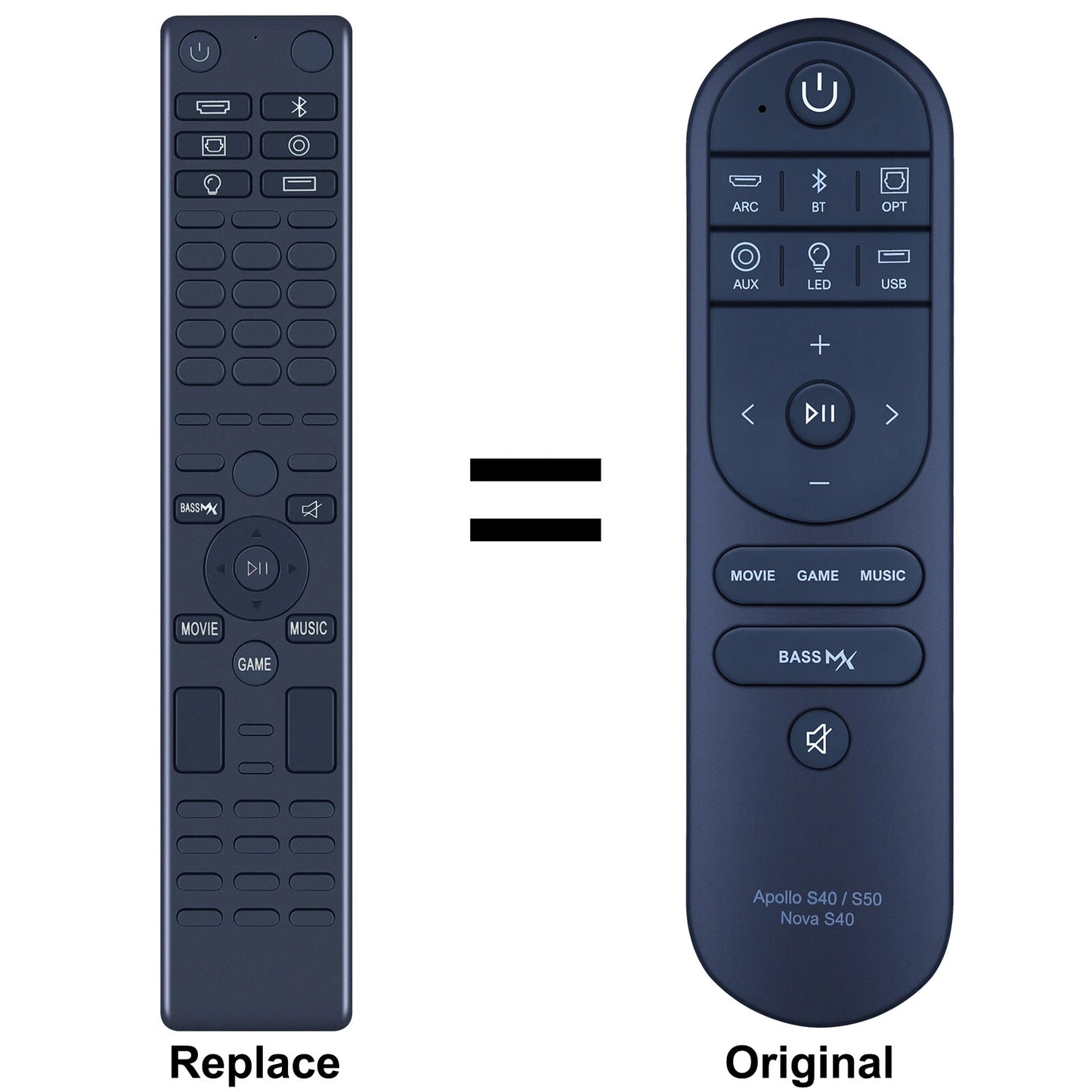 S40/S50 - Remote Control Fits Ultimea Projector Replacement for Apollo P40 NOVA S40