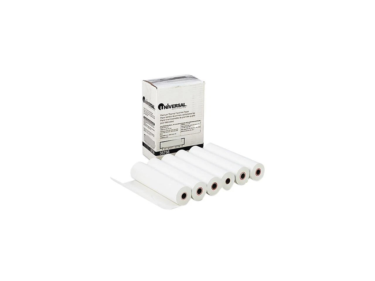 UNV35758 - Universal Economical Thermal Facsimile Paper 1/2" Core 8-1/2" x 98 ft