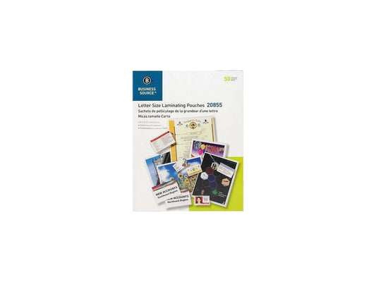 20855BD - Business Source 5 mil Laminating Pouches Pre-trimmedClear