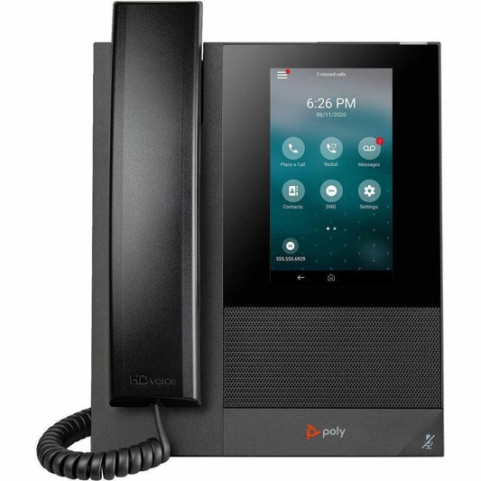 84C14AAABA - Poly CCX 400 IP Phone Corded Corded Wall Mountable Desktop Black