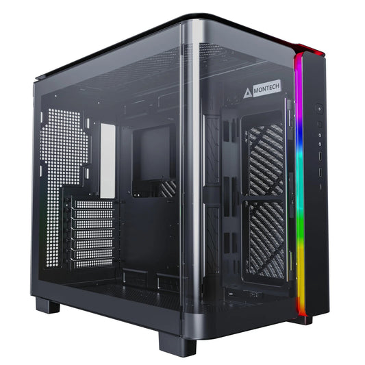 KING - Montech 95 B Dual-Chamber ATX Mid-Tower PC Gaming Case High-Airflow