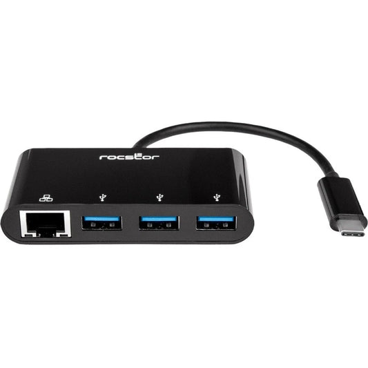 Y10A251B1 - Rocstor Premium USB-C to USB-A3.0 3 Port Hub