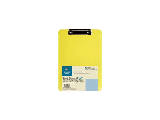01867BD - Business Source Flat Clip Plastic Clipboard9" x 12"Low-profilePlastic