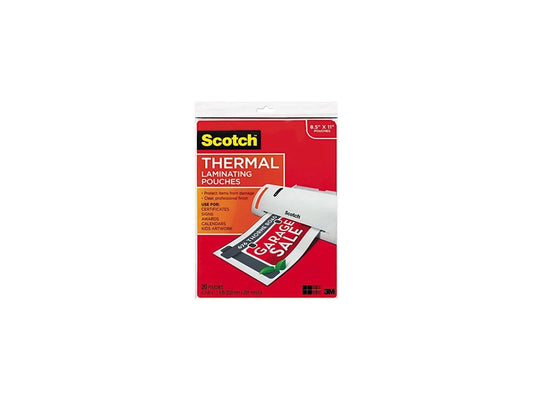 TP3854-20 - Scotch Letter size 3 mil 11 1/2 thermal laminating pouches