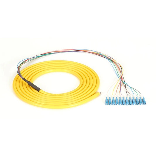 FOPT50S1-LC-12YL-3 - Black Box 9.6ft Single-Mode Fiber Optic Pigtail 12-Strand OFNR PVC LC