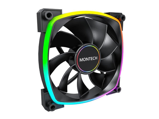 RX140 - Montech PWM Black ARBG Reversed Fan 1600PWM High-End Durability Silent