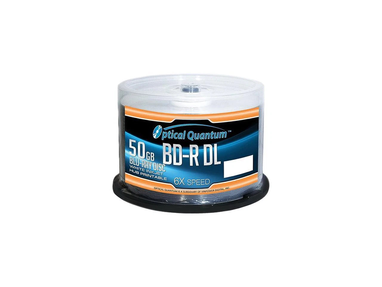 OQBDRDL06WIPH-50 - Optical Quantum 50GB 6X BD-R DL White Inkjet Printable 50 s Blu-ray Disc