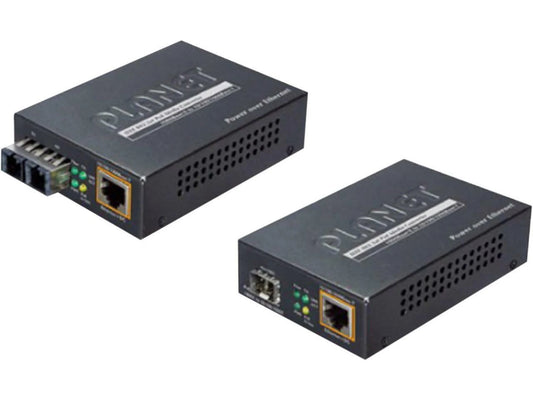 GTP-805A - Planet 802.3at PoE 10/100/1000BaseTX to 1000FX Media Converter SFP Po