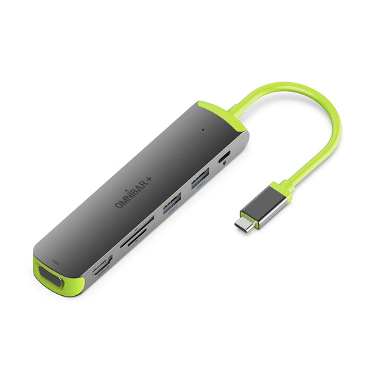 OMN-HUB-7P60B-10 - Omnibar plus USB C Hub 7-in-1 USB C To USB Hub Multiport