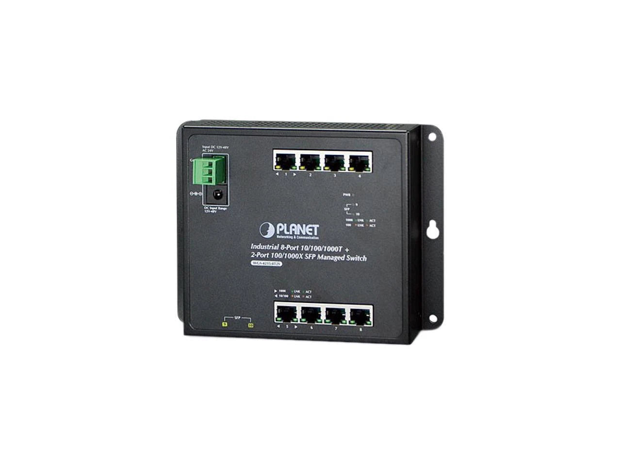 WGS-4215-8T2S - Planet Industrial 8-Port 10/100/1000T + 2-Port 100/1000X SFP Wall