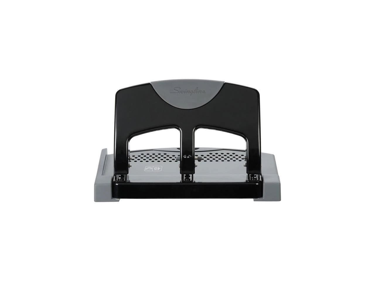 A7074136 - Swingline 45-Sheet SmartTouch Three-Hole Punch 9/32" Holes Black/Gray