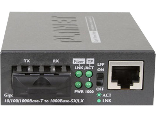 GT-802 - Planet 10/100/1000Base-T to 1000SX Gigabit Media Converter MM SC