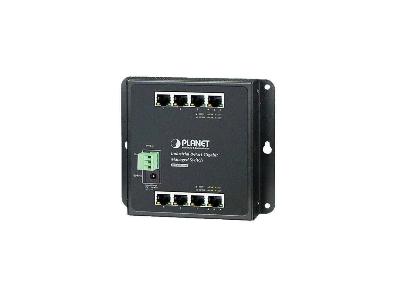 WGS-4215-8T - Planet Industrial 8-Port 10/100/1000T Wall-mount Managed Switch